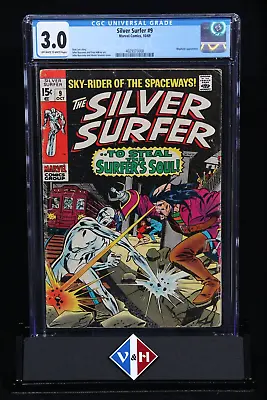 Buy Silver  Surfer #9 ~ CGC 3.0 ~ Stan Lee Story ~ Mephisto App. ~ Marvel (1969) • 55.31£