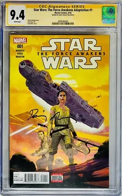 Buy CGC SS 9.4 Star Wars Daisy Ridley Signed The Force Awakens Adaptation #1 Black • 458.54£