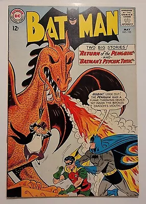 Buy Batman 155 VF- 1st App Of The Penquin Silver Age 1960 Sheldon Moldoff High Grade • 1,582.43£