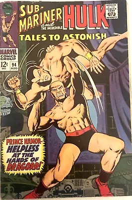 Buy Tales To Astonish # 94. Sub-mariner & Hulk.  Aug. 1967.  Dan Adkins-cover. Fn. • 24.99£