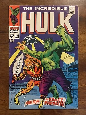 Buy Incredible Hulk #103 1968 1st Appearance Of Randau The Space Parasite Key Issue • 27.81£