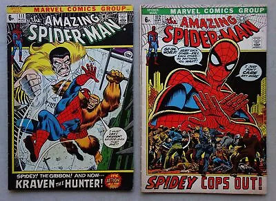 Buy Amazing Spiderman Comic #111+112 (1972) FN/VF, VG/FN • 5.50£