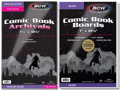 Buy 10 BCW Silver Age Comic Book Archivals 2 Mil Mylar Bags And Boards • 16.08£
