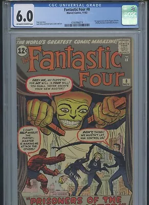 Buy Fantastic Four #8 1962 CGC 6.0 (1st App Of The Puppet Master)* • 593.68£