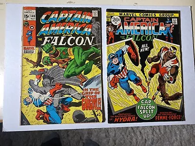 Buy Captain America And Falcon 140 & 144 1971 Marvel Comics Bronze Age Priority Mail • 11.06£