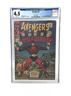 Buy Avengers #43 CGC 4.5 1967 UK Variant KEY 1st App The Red Guardian+Black Widow Ap • 11.50£