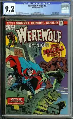 Buy Werewolf By Night #15 Cgc 9.2 Ow/wh Pages // Marvel Comics 1974 • 236.98£
