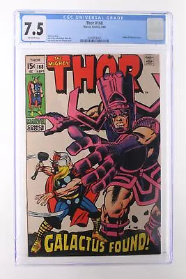 Buy Thor #168 - Marvel Comics 1969 CGC 7.5 Origin Of Galactus Begins. • 135.12£