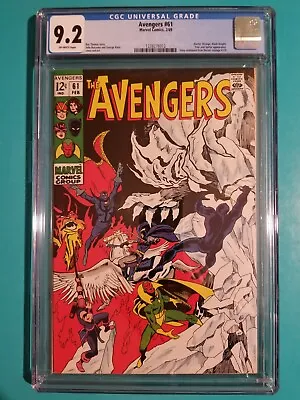 Buy Avengers #61 CGC 9.2 NM- 1969 Black Knight Doctor Strange Crossover • 260.28£