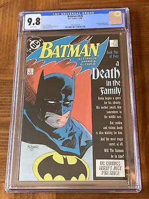 Buy Batman 426 CGC 9.8 White Pages (Classic Death In The Family Batman Cover!!!) • 196.18£
