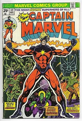 Buy Captain Marvel #32 BRONZE AGE MARVEL COMIC BOOK 1st Series Thanos Avengers 1974 • 39.52£