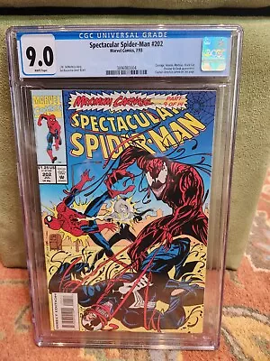 Buy SPECTACULAR SPIDER-MAN #202 - CGC 9.0 WP - CARNAGE APPEARANCE! Venom Maximum  • 23.89£