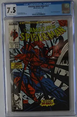 Buy AMAZING SPIDER-MAN #317 (1989) CGC 7.5 (VF-) WHITE Pages - Todd McFarlane Venom • 35.98£