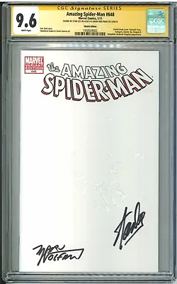 Buy The Amazing Spider-man 648 2011 CGC 9.6 SS Blank Sketch Variant Signed Stan Lee • 955.98£