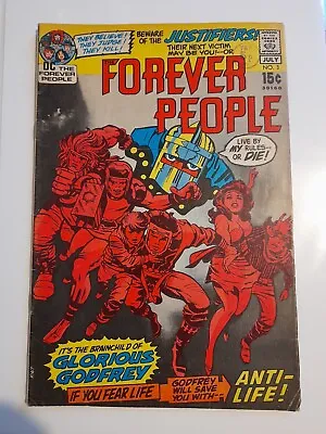 Buy The Forever People #3 July 1971 VGC/FINE 5.0 1st Appearance Of Glorious Godfrey • 6.99£