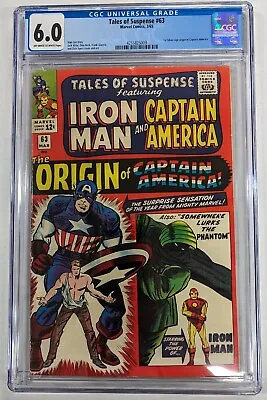 Buy Tales Of Suspense #63 1965 CGC 6.0 1st Silver Age Origin Captain America • 134.31£