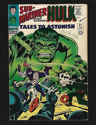 Buy Tales To Astonish #81 FN- Kirby Sub-Mariner Krang Hulk Mole Man 1st Boomerang • 16.60£