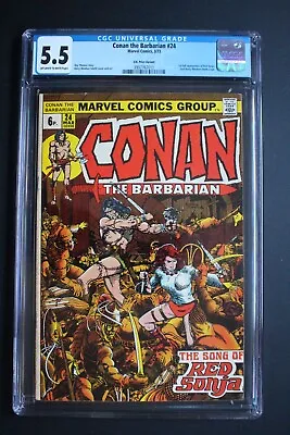 Buy CONAN THE BARBARIAN #24 1st Full RED SONJA 1973 BARRY SMITH UK VARIANT CGC 5.5 • 94.05£