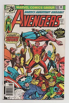 Buy THE AVENGERS #148 Comic  - HELLCAT &SQUADRON SUPREME - JACK KIRBY COVER 1976 • 4.71£