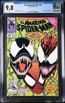 Buy Amazing Spider-Man #363  CGC 9.8  Third App. Carnage  Venom  Marvel 1992 • 59.90£