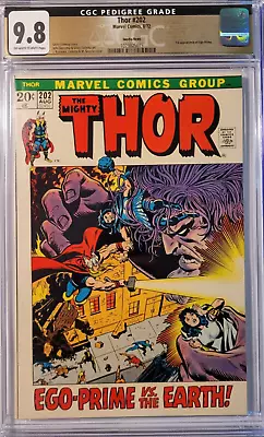 Buy 1972 Thor 202 CGC 9.8 Suscha News Pedigree! RARE! 1st Appearance Of Ego-Prime. • 599.72£