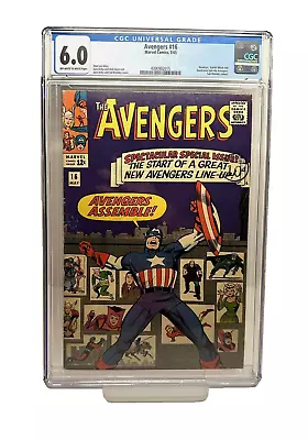 Buy Avengers #16 CGC 6.0 1965 KEY Hawkeye, Scarlet Witch & Quicksilver Join Avengers • 56£