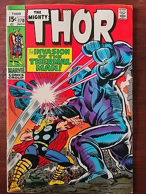 Buy Thor #170 🔑 2nd Thermal Man Loki  Marvel 1969 8.0 VF CLEAN GLOSSY 👀  • 66.02£