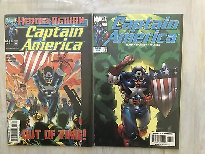 Buy Captain America Issue Numbers 3 & 4 Vol 2 Heroes Return Vintage Marvel Comics VG • 10.99£