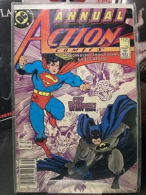 Buy ACTION COMICS ANNUAL #1 NEWSSTAND SUPERMAN! BATMAN! Byrne/Adams DC 1987 VF/NM • 2.38£
