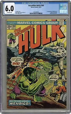 Buy Incredible Hulk #180 CGC 6.0 1974 2105269012 1st App. Wolverine (cameo) • 692.53£