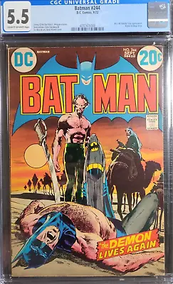 Buy 1972 Batman 244 CGC 5.5 Ra's Al Ghul Battle Cover RARE • 134.19£