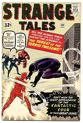 Buy STRANGE TALES #106 VG, Human Torch. Fantastic Four Guests, Marvel Comics 1963 • 63.25£