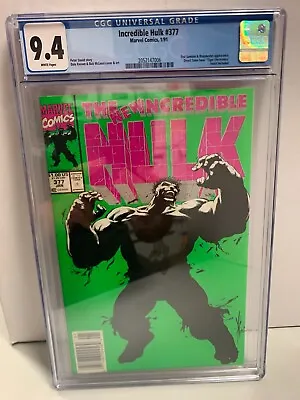 Buy Incredible Hulk #377 CGC 9.4 - 1st Appearance Professor Hulk - TOUGH NEWSSTAND!! • 59.26£