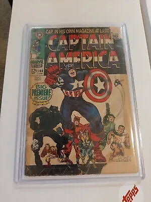 Buy Captain America #100 Fair 2.0 1st Issue! Black Panther Appearance! Marvel 1968 • 120.09£