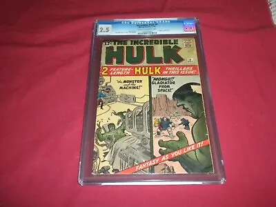 Buy Incredible Hulk #4 Marvel 1962 CGC Comic 2.5 Silver Age ORIGIN RE-TOLD! • 780.34£