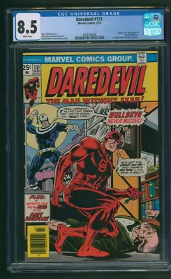 Buy Daredevil #131 CGC 8.5 WHITE PAGES 1st Appearance & Origin Of Bullseye 1976 • 231.06£