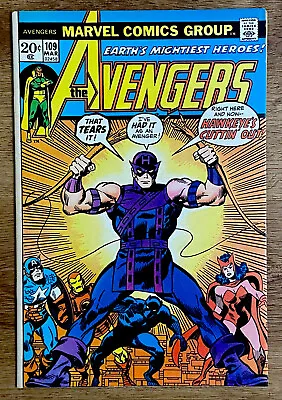 Buy Avengers #109 (Marvel - 1973) 1st App Of Imus Hawkeye Quits The Avengers VF/NM🔥 • 43.48£