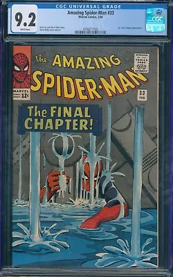 Buy Amazing Spider-Man #33 1966 CGC 9.2 White Pages! • 1,146.38£