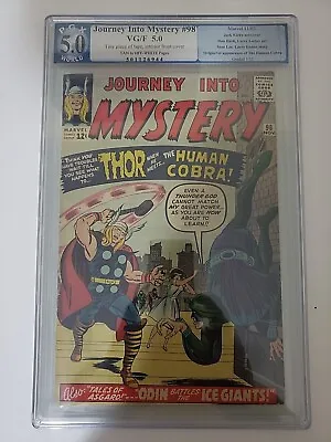 Buy MAKE ME AN OFFER Journey Into Mystery 98 PGX 5.0 1st Cobra Thor 1963 Mcu Not Cgc • 182.71£