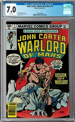 Buy John Carter, Warlord Of Mars #3 CGC 7.0 (Aug 1977, Marvel) Gil Kane Dejah Thoris • 32.66£