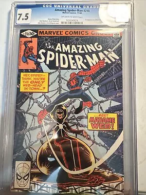Buy Amazing Spiderman Comic Book #210 Cgc 7.5 White 1st Appearance Of Madame Web • 60.05£