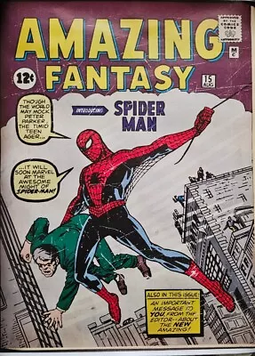 Buy Marvel Comics Amazing Fantasy #15 Spider-Man 1962 Front Cover Canvas Art Print • 14.99£