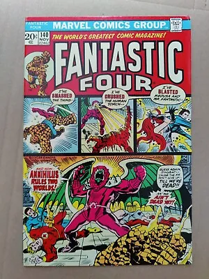 Buy Fantastic Four #140 Sharp VF+ Key Origin Of Annihilus 1973 • 11.99£