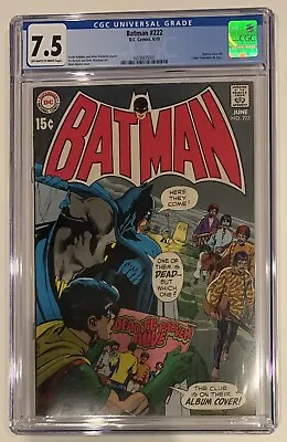Buy (1970) BATMAN #222 CGC 7.5 OW/WP! Neal Adams Cover! BEATLES Take-off Story • 315.96£