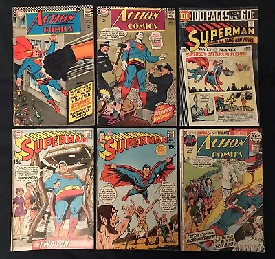 Buy SUPERMAN & ACTION COMICS Lot Of 6 Comics: #221,229,284,343,352,403, AVG G/VG-VG- • 30.07£