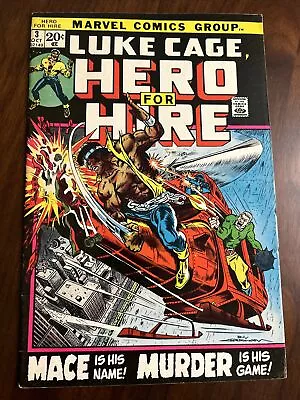 Buy HERO FOR HIRE #3 October 1972 Luke Cage Marvel Comics 1st App Gideon Mace • 15.80£