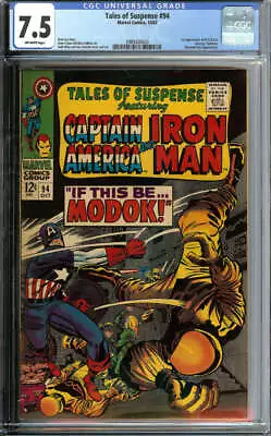 Buy Tales Of Suspense #94 Cgc 7.5 Ow Pages // 1st Appearance Of M.o.d.o.k. 1967 • 158.12£