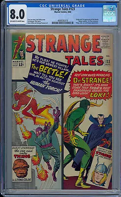 Buy Cgc 8.0 Strange Tales #123 1st Beetle Appearance Thunderbolts Thor Crossover • 398.95£