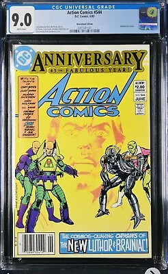 Buy Action Comics #544 CGC 9.0 Newsstand 1st Lex Luther Armor Superman Canadian Copy • 15.98£