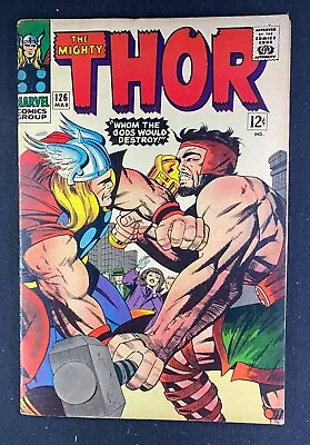 Buy Thor (1966) #126 FN- (5.5) 1st Issue Classic Kirby Thor Hercules Battle Cover • 100.53£